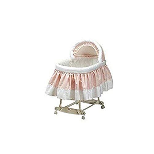  BabyDoll Bedding Babydoll Pretty Pique Bassinet Liner and Hood, Pink, 16x32