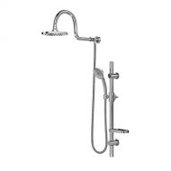 PULSE ShowerSpas 1019-CH Aqua Rain Shower System with 8 Rain Showerhead, 5-Function Hand Shower, Adjustable Slide Bar and Soap Dish, Polished Chrome Finish