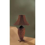 Poundex Set of 2 Table Lamps with Bamboo Style in Brown Finish