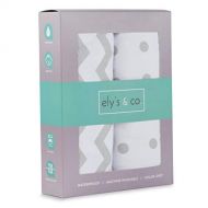 Elys & Co Waterproof Bassinet Sheet,No Need for Bassinet Mattress Pad Cover, 2 Pack Grey Chevron and Polka Dots,Unisex for Baby Boy and Baby Girl