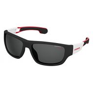 Carrera Unisex-Adult Carrera 4008/s Polarized Rectangular Sunglasses, MTBLK WHT, 60 mm