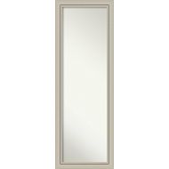 Amanti Art Full Length Mirror | Romano Silver Narrow Mirror Full Length | Solid Wood Full Body Mirror | On The Door Mirror 17.75 x 51.75 in.