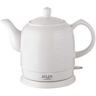 Adler AD1280 Elektrischer Wasserkocher aus Keramik, 1,20 l, 1500 W, Weiss