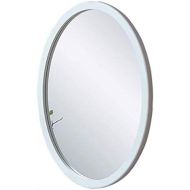 MMLI-Mirrors Oval Mirror Wooden Wall Mirror Nordic White Bathroom Decorative Makeup Shaving Dressing Bedroom Living Room (19.7x13.7 Inch,22.8x17Inch,26x20Inch)