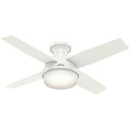 Hunter Fan Company Hunter 59244 Dempsey Low Profile Fresh White Ceiling Fan With Light & Remote, 44 Inch