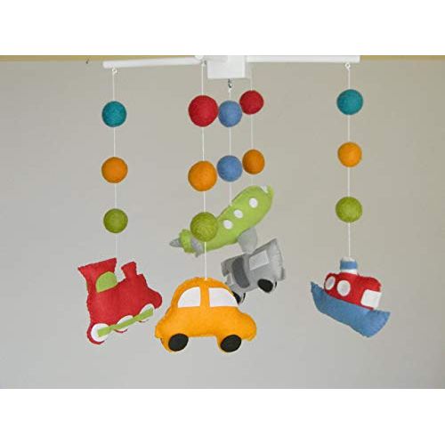  RainbowSmileShop Travel mobile Transport mobile Baby crib mobile Boy baby mobile Transport nursery decor Train baby mobile Car cot mobile Areoplane mobile