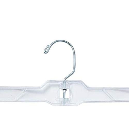  NAHANCO 600RC Heavy Weight Skirt/Slack Hanger with Metal Clips, 14, Clear (Pack of 100)