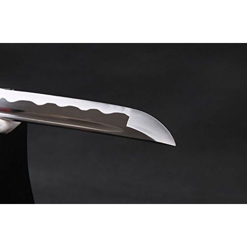  DTYES Shijian Wakizashi Distinct Hamon 1060 Carbon Steel Handmade Samurai Swords