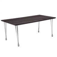 Coffee table Flash Furniture Georgetown Collection Charcoal Wood Grain Finish Coffee Table with Chrome Legs