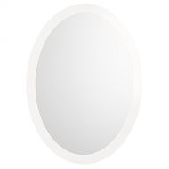 Ronbow Silhouette 23 x 32 Contemporary Solid Wood Frame Wall Decor Oval Bathroom Mirror in Glossy White 600023-E23