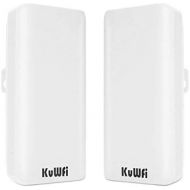 KuWFi 2-Pack 300Mbps Wireless Bridge CPE Kit,Indoor&Outdoor Point-to-Point BridgeCPE Supports 2KM transmission distance solution for PTP, PTMP application (WDS)