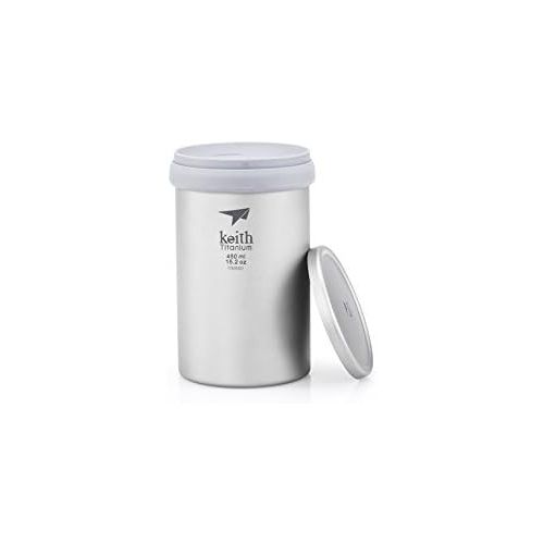  Visit the Keith Titanium Store Keith Titanium Ti3521 Double-Wall Mug with Tea Infuser  15.2 fl oz (Gray)