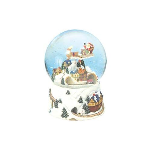  Musicbox Kingdom 47089 120mm Christmas Train Snow Globe Turns to The Melody Jingle Bells Room Decor