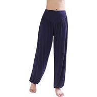 Hoerev Brand Super Soft Modal Spandex Harem Yoga Pilates Pants Navyblue