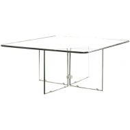 Homelegance Alouette 36 All Glass Square Coffee Table, Clear