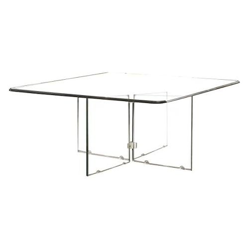  Homelegance Alouette 36 All Glass Square Coffee Table, Clear