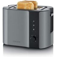 SEVERIN AT 9541 Automatik-Toaster (800 W, Inkl. Broetchen-Roestaufsatz, 2 Roestkammern) metallic grau/schwarz