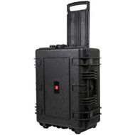 Monoprice Weatherproof/Shockproof Hard Case with Wheels - Black IP67 Level dust and Water Protection up to 1 Meter Depth with Customizable Foam, 25 x 19 x 11