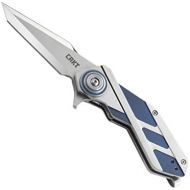 Columbia River Knife & Tool CRKT Deviation Folding Pocket Knife: Distinctive, Futuristic Design, Dual Blade Finish, Tanto Point, IKBS Ball Bearing Pivot, Locking Liner, Two Tone Handle, Reversible Pocket Clip