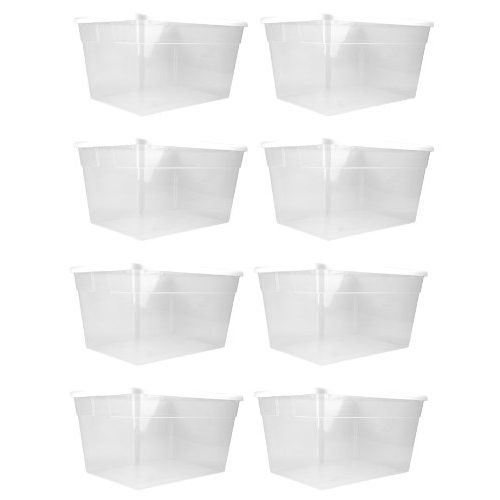 STERILITE Sterilite 56 Quart Clear Storage Box See-through with White Lid (Pack Of 8)