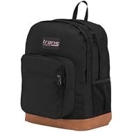 JanSport JS0A33S3 17 Supercool Backpack Black with Brown Synthetic Leather Base