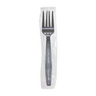 Karat U3530B 7 Poly-Wrapped Heavy-Weight Disposable Fork, Black (Pack of 1000)