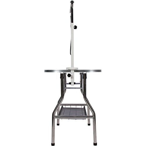  Flying Pig Grooming Flying Pig Heavy Duty Stainless Steel Pet Dog Cat Bone Pattern Rubber Surface Grooming Table with Arm/Noose