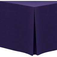 Ultimate Textile -3 Pack- 4 ft. Fitted Polyester Tablecloth - Fits 30 x 48-Inch Rectangular Tables, Purple