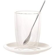 [아마존베스트]Coffee Passion Latte Macciato Glass Mug & Saucer Set by Villeroy & Boch - Premium Porcelain - Dishwasher and Microwave Safe - 12.75 Ounce Capacity