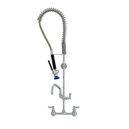  Fisher 48887 8 Centers Backsplash Mount Pre-Rinse Spring Style with Add-on Faucet with 6 Swing Spout