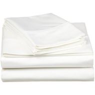Superior 530 Thread Count, Combed Cotton, Single Ply, California King 4-Piece Sheet Set, Solid, White