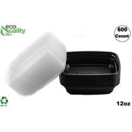 Noodles box EcoQuality Meal Prep Containers [600 Pack] Rectangle Containers with Lids, Food Storage Bento Box, Microwavable, Premium Bowl, Stir Fry | Lunch Boxes | BPA Free | Freezer/Dishwashe