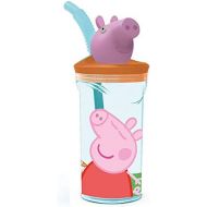Peppa Pig Trink-Becher | mit 3D-Figur & Strohhalm | 360 ml | Peppa Wutz