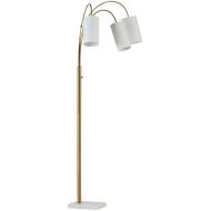 Rivet 3-Light Marble and Brass Arc Floor Lamp, With Bulbs , 79 x 27 x 21