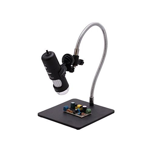  Aven 26700-209-PLR Mighty Scope Digital Handheld Microscope with Polarizer, 10x-200x Magnification, Upper White-LED Illumination, With Stand, Includes 5MP Camera