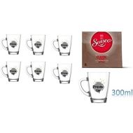 Senseo Kaffeepads Classic fuer Senseo und weitere Kaffeemaschinen Aktion+ 6 Kaffeebecher mit Henkel 300 ml