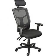 Global Industrial Multifunction Office Chair with Adjustable Headrest, Mesh Back, Fabric Upholstered Seat
