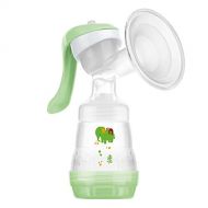 MAM Manual Breast Pump, Portable Breast Pump with Easy Start Anti-Colic Baby Bottle, 1Count, Green, One Size