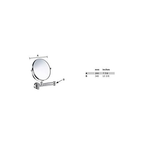  Smedbo FK445 Wall Mounted 7X Magnification/Normal Make-Up Mirror, Polished Chrome
