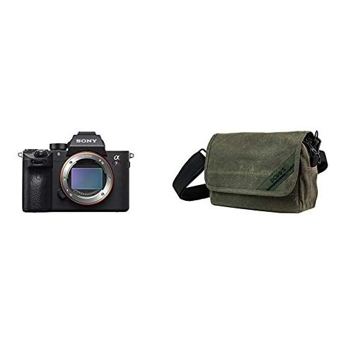 소니 Visit the Sony Store Sony a7R III 42.4MP Full-frame Mirrorless Interchangeable-Lens Camera With Domke Heritage Shoulder Bag Camera Case, Green (700-52M)