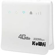 KuWFi Unlocked 300Mbps 4G LTE CPE Mobile WiFi Wireless Router for SIM Card Slot with LAN Port Support AT&T SIM Card and Caribbean,Europe,Asia, Middle East & Africa network32 WiFi U