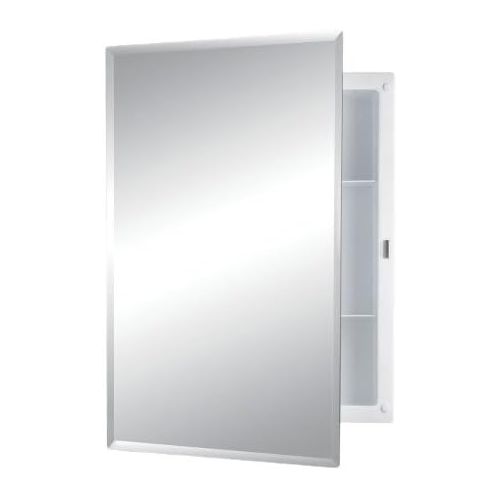  Jensen 781037 Builder Series Frameless Medicine Cabinet with Beveled Edge Mirror, 16-Inch by 22-Inch by 3-34-Inch