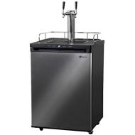 Kegco Black Stainless Kegerator Digital Beer Keg Cooler Refrigerator - Dual Faucet - D System