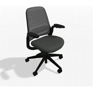 Steelcase Series 1 Office Desk Chair: Height-Only Ajustable Arms - Standard Carpet Casters - Black Frame and Base - 3D Microknit Back - Graphite