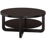 HOMES: Inside + Out ioHOMES Hovacs Modern Round Coffee Table, Cappuccino