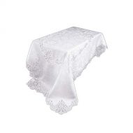 Xia Home Fashions XD17190 Antebella Lace Embroidered Cutwork Tablecloth, 72 by 144-Inch, White