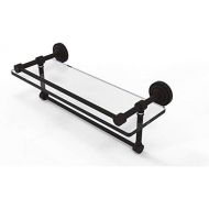 Allied Precision Industries Allied Brass DT-1TB16-GAL-ORB 16-Inch Gallery Glass Shelf with Towel Bar, Oil Rubbed Bronze