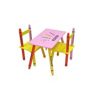 Bebe Style Premium Toddler Furniture Wooden Kids Chair and Table Set Crayon Theme Easy Assembly