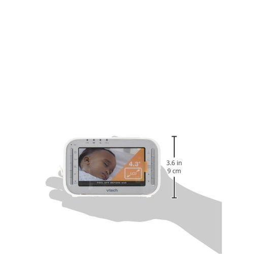 브이텍 VTech VM346 Bear Video Baby Monitor with Automatic Infrared Night Vision, Soothing Sounds & Lullabies, Temperature Sensor & 1,000 feet of Range