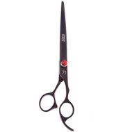 ShearsDirect Professional Black Titanium Cutting Shears Off Set Handle Design with Anatomic Thumb and Gem Stone Tension, 8.0-Inch
